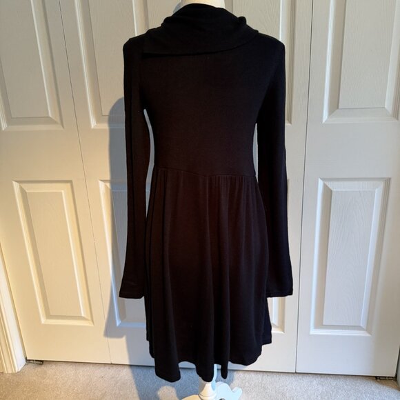 Ya Los Angeles Women Sweater Dress Black Size Medium Long Sleeve Cowl Neck - Picture 2 of 7